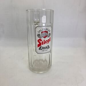 Stiegl Bier Glass Mug Salzburger Brewery Austria 0.5L 6.5” Tall